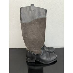Seychelles Tall Black Leather‎ Suede Fashion Heels Side Zip Boots Women’s Sz 6